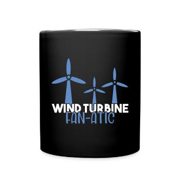 Wind turbine technician wind farm wind power - Full Colour Mug - black - Front