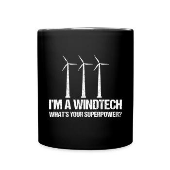 Windturbinentechniker Windpark Windkraft - Tasse einfarbig - Schwarz - Vorne