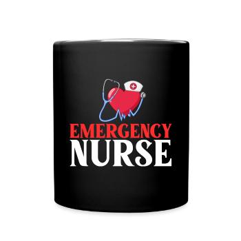 Emergency Department Emergency Nurse First Aid - Full Colour Mug - black - Front