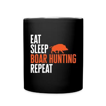 Chasse au sanglier chasseur sanglier - Mug uni - noir - Devant