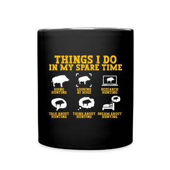 Chasse au sanglier chasseur sanglier - Mug uni - noir - Devant