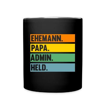 Informatiker Papa Vater Admin Administrator - Tasse einfarbig - Schwarz - Vorne