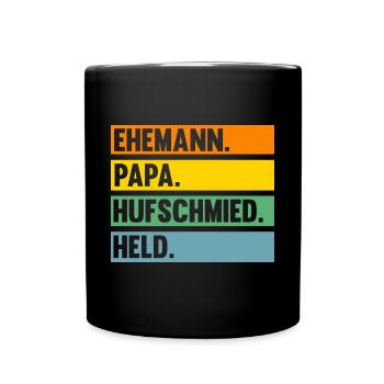 Hufbeschlagschmied Pferdeschmied Hufschmied - Tasse einfarbig - Schwarz - Vorne