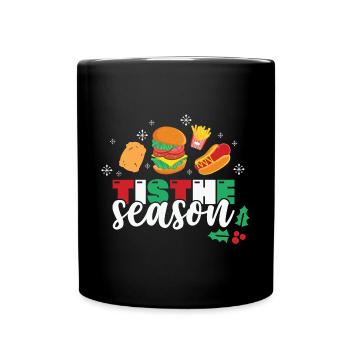 Tis the Season Fastfood Christmas - Full Colour Mug - black - Front