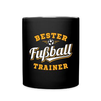 Bester Fußball Trainer / Team Mannschaft Sport - Tasse einfarbig - Schwarz - Vorne