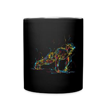 Push-ups Strength Training Calesthenics - Full Colour Mug - black - Front