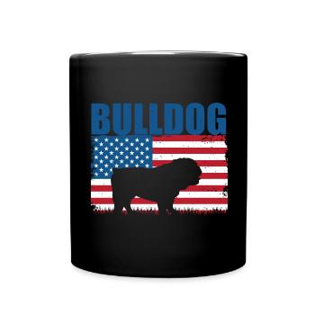 Bulldogge Hunderasse - Tasse einfarbig - Schwarz - Vorne