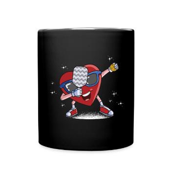Pickleball Dabbing Heart Valentines Day Pickleball - Full Colour Mug - black - Front