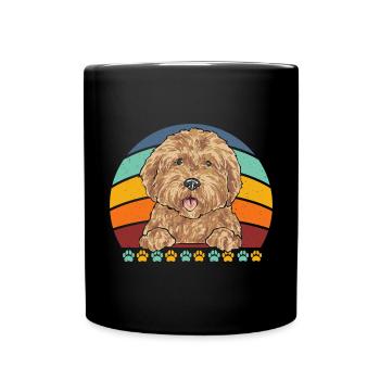 Goldendoodle Doodle Hund - Tasse einfarbig - Schwarz - Vorne