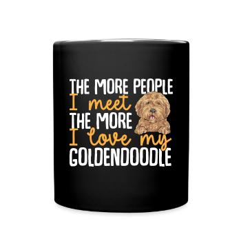 Goldendoodle Doodle Hund - Tasse einfarbig - Schwarz - Vorne