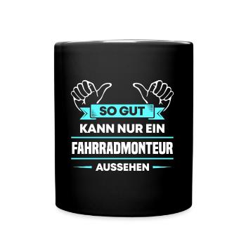 Fahrradmonteur Design für stolze Handwerker - Tasse einfarbig - Schwarz - Vorne