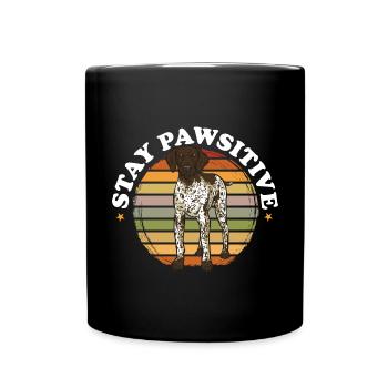 Chien GSP allemand à poil court - Mug uni - noir - Devant
