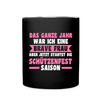 Schützenverein Schützenfest - Tasse einfarbig - Schwarz - Vorne