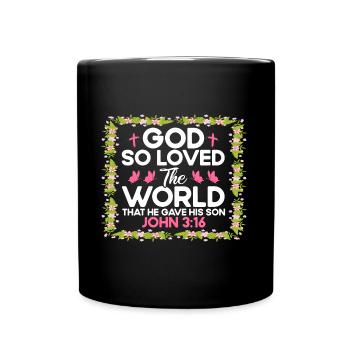 Inspiring Jesus God Christian Gift - Full Colour Mug - black - Front