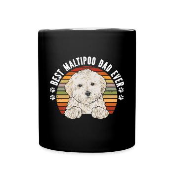 Maltipoo Hund - Tasse einfarbig - Schwarz - Vorne