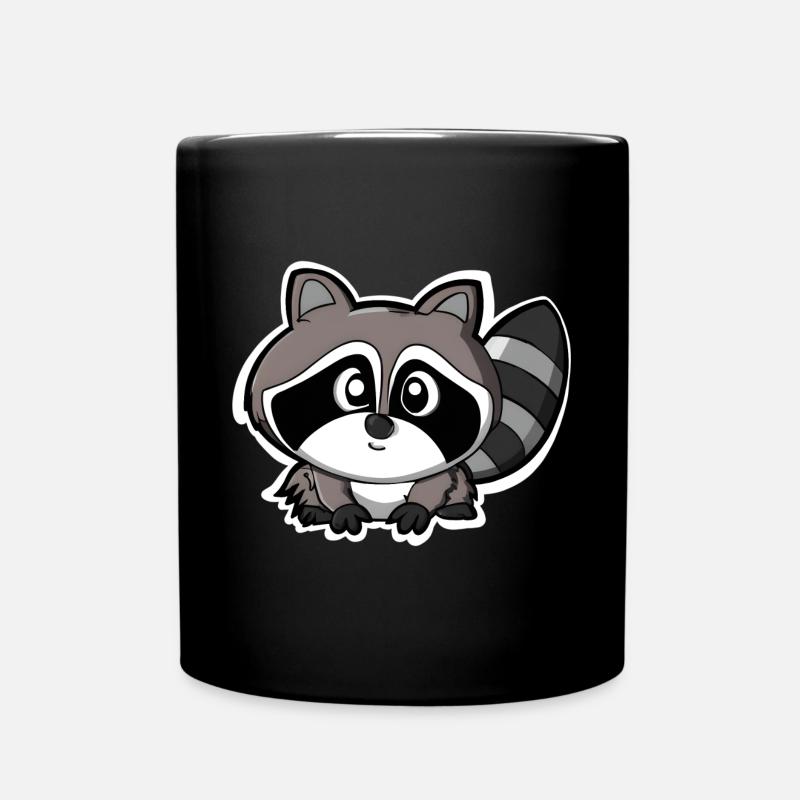 Waschbär - Tasse einfarbig - Schwarz