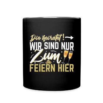 Junggesellinnenabschied Trauzeugin Brautjungfern - Tasse einfarbig - Schwarz - Vorne