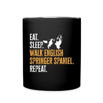 English Springer Spaniel Hund - Tasse einfarbig - Schwarz - Vorne