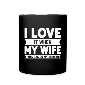 Dads Minivan Daddy Lifestyle Dad Drives Minivan - Tasse einfarbig - Schwarz - Vorne