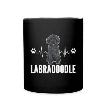 Labradoodle Dog - Full Colour Mug - black - Front