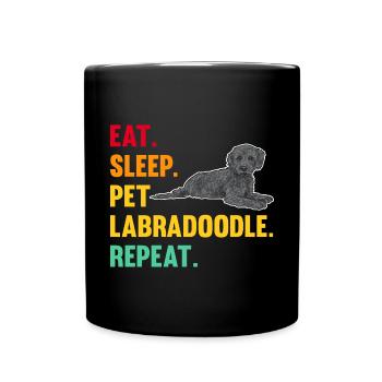 Labradoodle Hund - Tasse einfarbig - Schwarz - Vorne