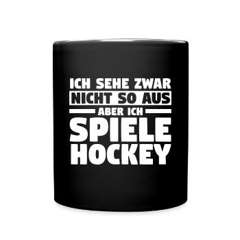 Eishockey Hockeyspieler Hockey - Tasse einfarbig - Schwarz - Vorne