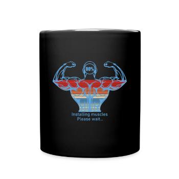 Bodybuilder Kraftsport Fitness Motiv - Tasse einfarbig - Schwarz - Vorne