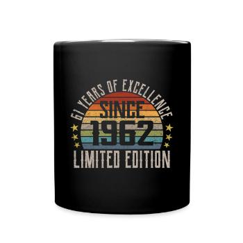 Limited Edition 1962 61st Birthday Gift - Full Colour Mug - black - Front