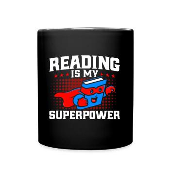 La lecture est mon superpouvoir Lire le livre cadeau - Mug uni - noir - Devant