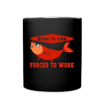Lustiger Angler Fischer Spruch Angeln - Tasse einfarbig - Schwarz - Vorne