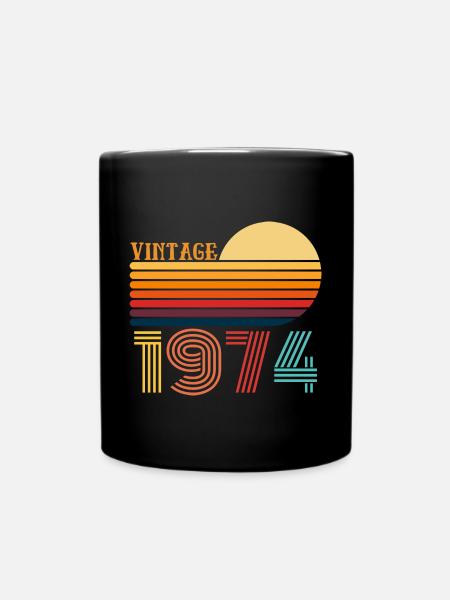 Limited Edition Vintage Birthday Vintage 1974 - Full Colour Mug - black