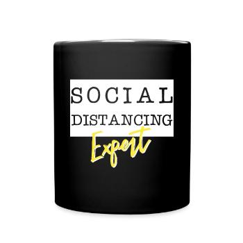 Social Distancing Expert - Tasse einfarbig - Schwarz - Vorne
