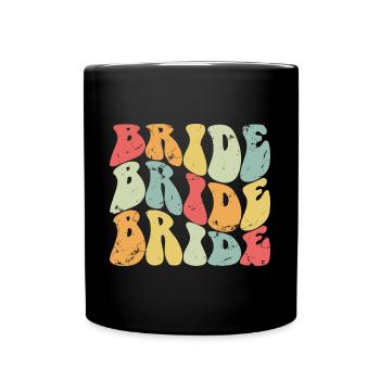 Rétro mariée assortie couple fiançailles mariage - Mug uni - noir - Devant