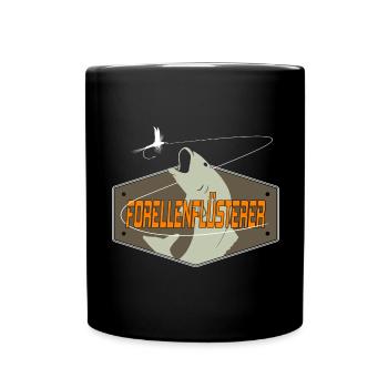 Forellenflüsterer - Tasse einfarbig - Schwarz - Vorne