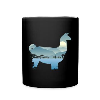 Lama - Tasse einfarbig - Schwarz - Vorne
