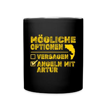 Angeln Fisch Artur - Tasse einfarbig - Schwarz - Vorne
