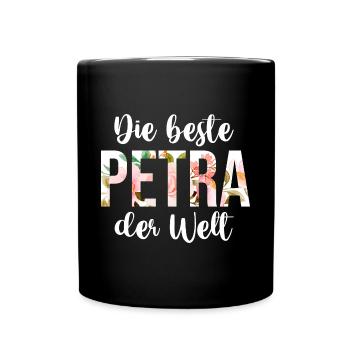 Name Petra - Tasse einfarbig - Schwarz - Vorne