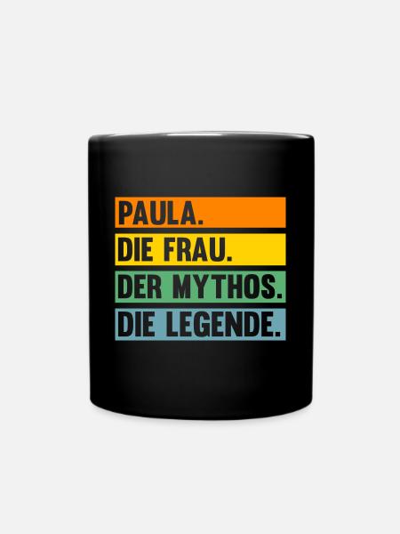 Name Paula - Tasse einfarbig - Schwarz