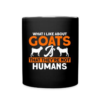 What I like about goats Goat gift - Full Colour Mug - black - Front