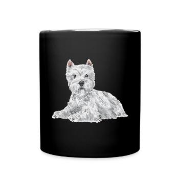 West Highland White Terrier Westie - Mug uni - noir - Devant