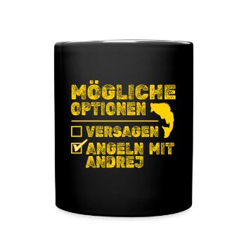 Angeln Fisch Andrej - Tasse einfarbig - Schwarz - Vorne