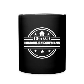 Spruch Immobilienkaufmann Immobilien Makler - Tasse einfarbig - Schwarz - Vorne