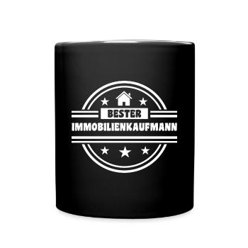 Spruch Immobilienkaufmann Makler - Tasse einfarbig - Schwarz - Vorne