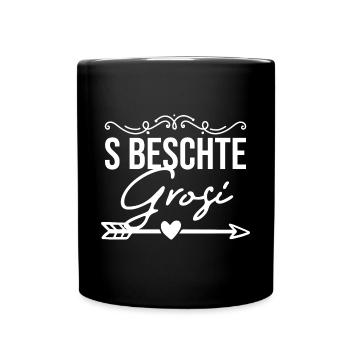 S Beschte Grosi Beschte Grosi Oma - Tasse einfarbig - Schwarz - Vorne