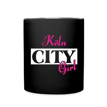 Köln City Girl Städtenamen Outfit - Tasse einfarbig - Schwarz - Vorne