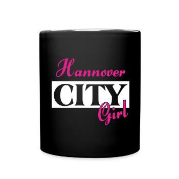 Hannover City Girl Städtenamen Outfit - Tasse einfarbig - Schwarz - Vorne