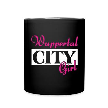 Wuppertal City Girl Städtenamen Outfit - Tasse einfarbig - Schwarz - Vorne