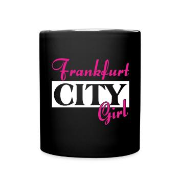 City Girl Frankfurt Städtenamen Outfit - Tasse einfarbig - Schwarz - Vorne