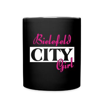 Bielefeld City Girl Städtenamen Outfit - Tasse einfarbig - Schwarz - Vorne