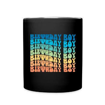 Birthday Boy - Groovy Retro Vintage Birthday - Mug uni - noir - Devant